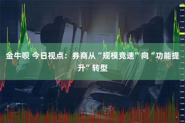 金牛呗 今日视点：券商从“规模竞速”向“功能提升”转型