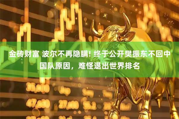 金砖财富 波尔不再隐瞒! 终于公开樊振东不回中国队原因,难怪退出世界排名