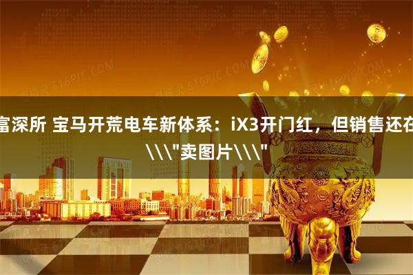 富深所 宝马开荒电车新体系：iX3开门红，但销售还在\＂卖图片\＂